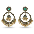 2025 Factory Outlet Ethnic Vintage Antique Silver Alloy Carved Beads Tassel Indian Earrings Jewelry