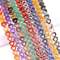 10mm Assorted Natural Stone Heart Shape Beads Large Hole Hollow Love Heart Crystal Gemstone for DIY Jewelry Making