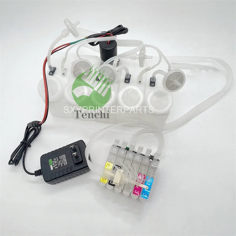DTF Continuous Ink Supply System CISS for Epson 1390 1400 1500W 1410 1430 to Film White Ink Tank DTF Printer MegaBDM