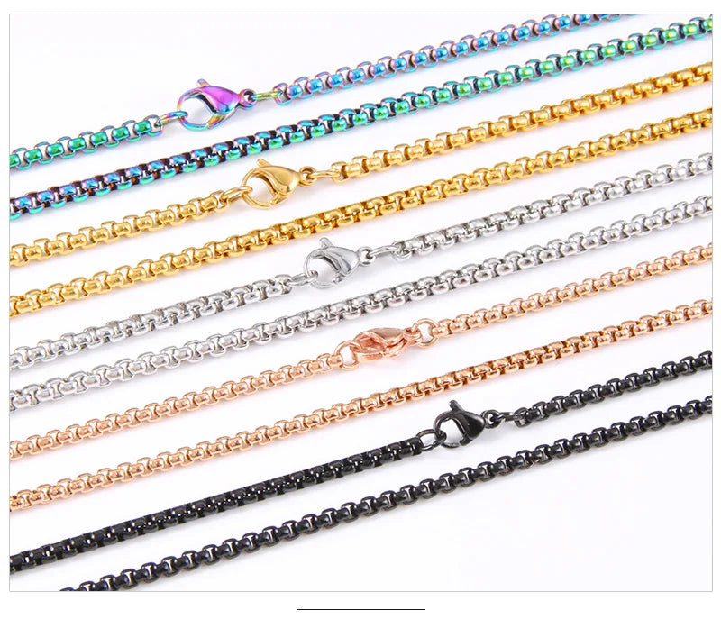 Wholesale 22.5345mm Stainless Steel Square Chain Titanium Steel Hot Sale Clavicle Chain Jewelry Matching Chain
