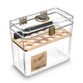 CIGARLOONG Acrylic Material Sealed Metal Buckle Large Capacity Cedar Transparent Cigar Humidor with Hygrometer and Humidifier