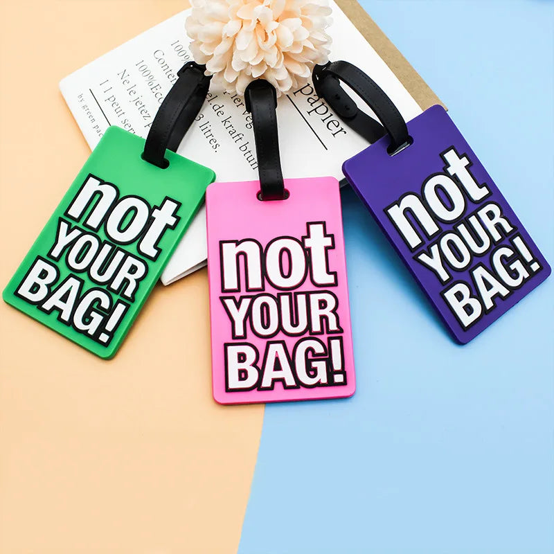 Cross-border New Wholesale English Letters Pvc Soft Rubber Luggage Tag Fashion Silicone hang Tag Backpack Luggage hang Tag