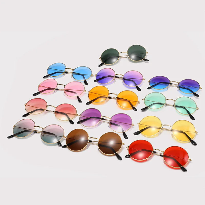 2024 Hot Sale Candy Color Sunglasses Men Trendy Metal Eyeglasses Women Fashion Vintage Round Polarized Sunglasses Wholesale