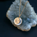 Star Moon Fairy Tale Pure 925 Sterling Silver Zircon Shell Inlaid Round Pendant Necklace for Women Girls Jewelry