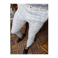 Men's Fashion Stretch Dress Pants Plaid Skinny Long Pants Casual Business Dress Pants for Men Pantalones De Hombres
