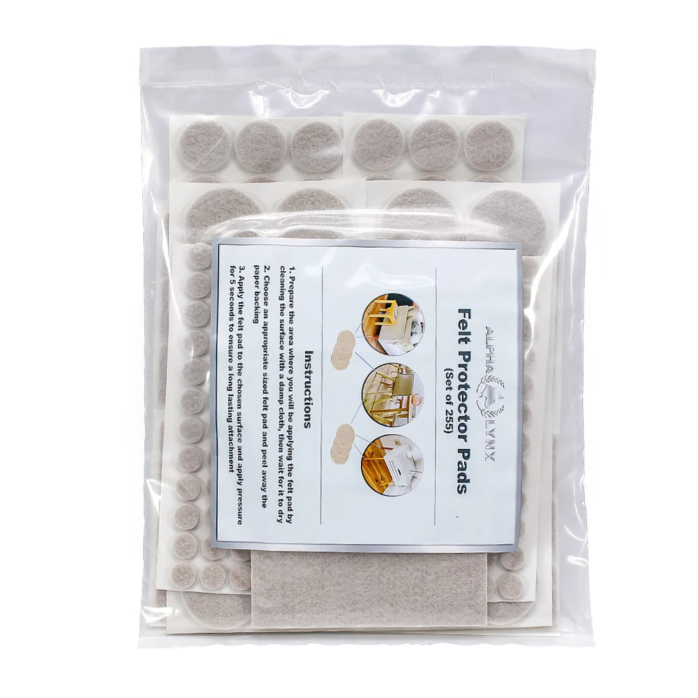 Spot Sale 1 Moq 24h Ship 255/208pieces No Noise Felt Floor Protector Self Adhesive Felt Furniture Pads