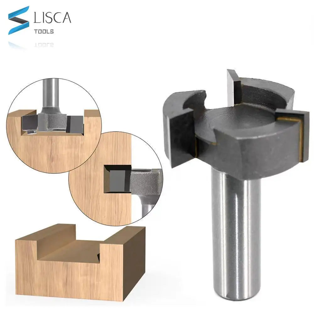 L-N248 12mm 1/2 Shank 3 Teeth T-Slot Z3 Router Bit Straight Edge Slotting Milling Cutter Cutting Handle for Wood Woodwork