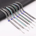 New Design Stainless Steel Chains 4mm Stone Beads Blue Evil Eye Bracelet for Men JBS12592