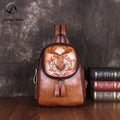 Andong Leather New Backpack for Women Genuine Cow Leather Street Fashion Retro Ladies Shoulder Bag Large Capacity Girl Handbag