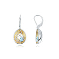 Abiding Gold Plated Natural Swiss Blue Topaz Stone Handcrafted 925 Sterling Silver Earrings Women for Fine Jewelry