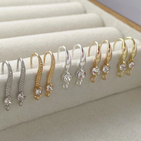 10cs Zircon Brass Earring Hooks Wire Connector DIY Jewelry Making Accessories Findings for Earrings Handmade Supplies