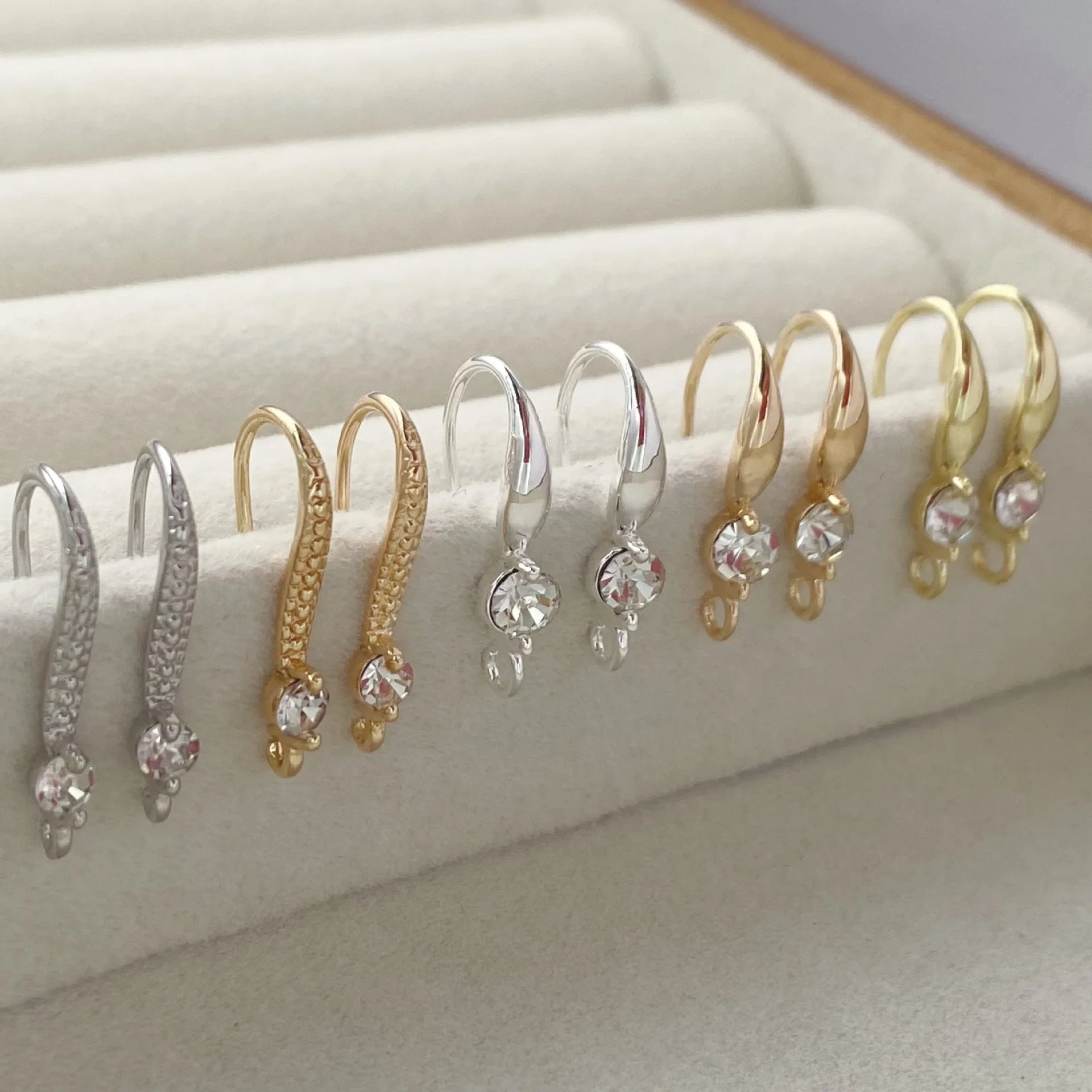 10cs Zircon Brass Earring Hooks Wire Connector DIY Jewelry Making Accessories Findings for Earrings Handmade Supplies