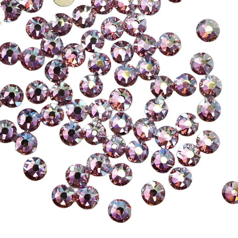 Paso Sico Light Amethyst AB Effects 16 Cuts Flat Back Rhinestone for Nail Art Decoration DIY Design 3D