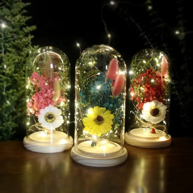 AYOYO OEM Rose Mother's  Day Gifts  Sky Star Luminous Glass Cover Gift Box for Mothers Day
