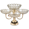 European Style Modern Fruit BasketMetal Crystal Glass 5 Rotatable Heads High-End Home Creative Decoration Plate Guangdong Made
