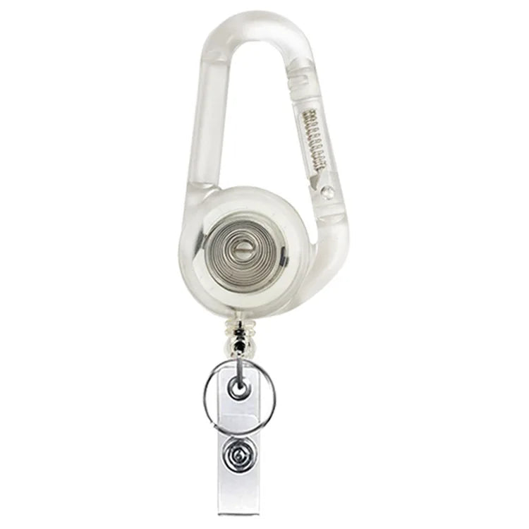 Retractable ID Badge Holder with Carabiner Reel Clip Heavy Duty Keychain Tag Recoil Badge Belt Rope Holder Outdoor Tool