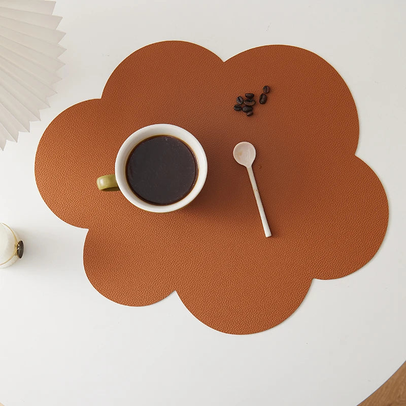 Tabletex  Double Sided PVC Faux  Leather Table Mat Placemats Cloud Shape Cute Style