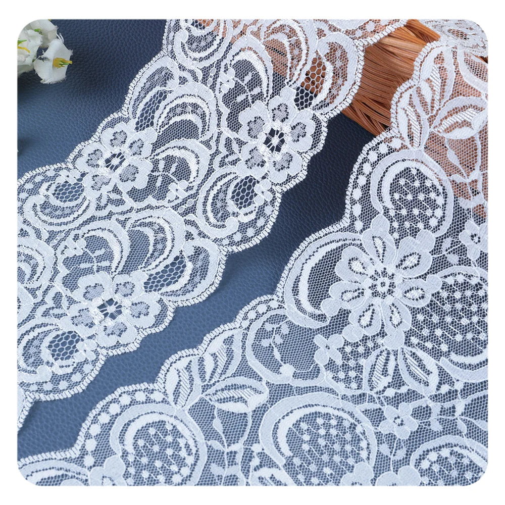 Hot Sale Garment Accessory Nylon Spandex Elastic Border Stretch Lace Trim for Dess