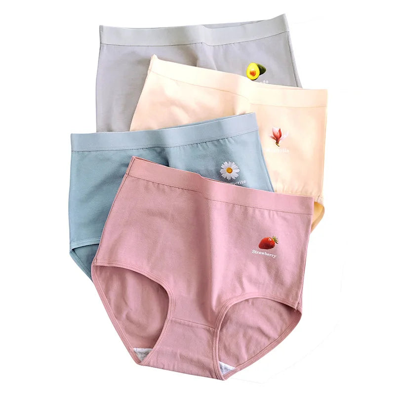M~3XL High Cut Women Underwear Big Butted 100kg Ladies Briefs Large Size High Rise Cotton Panties for Wholesale