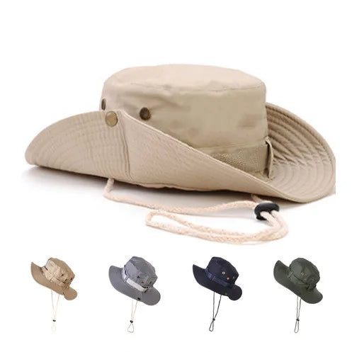 Hot Sale Casual Unisex Outdoor Fisherman Hat Climbing Fishing Camouflage Bunny Hat Jungle Round Edge Cap