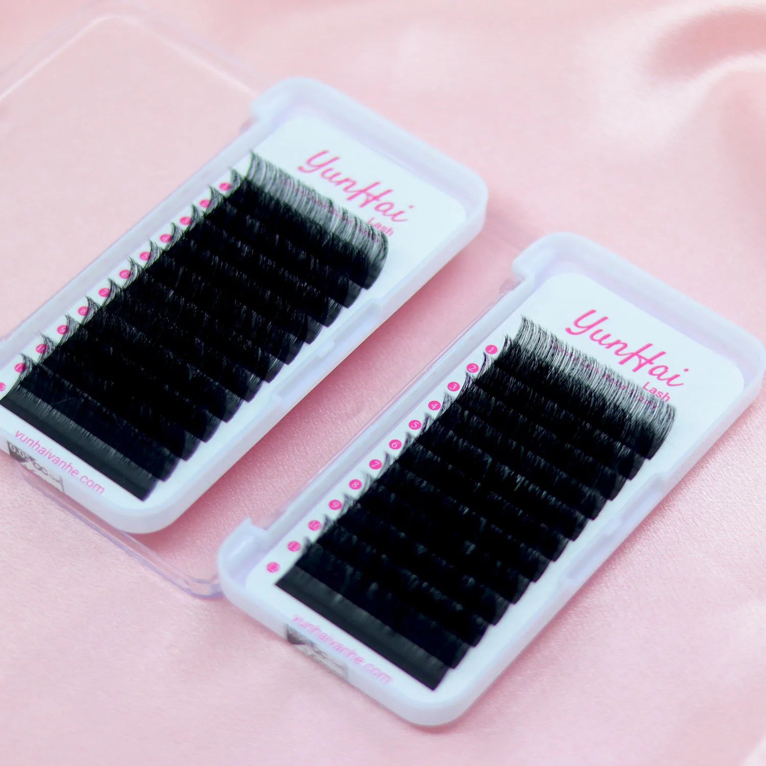 Private Label Individual Volume Eyelash Extension Lash Trays Wholesale Supplies Dark Matte Black Velvet Lash Extensions