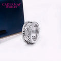 Hiphop Style Iced Out Ring Sterling Silver925 Moissanite Rotatable Ring Women Men Big Band Pave Setting Moissanite Jewelry