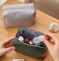 Custom Logo PU Leather Cosmetic Bag for Women Portable Travel Lipstick Cosmetic Beauty Pouch Ladies Waterproof Makeup Brush Bag