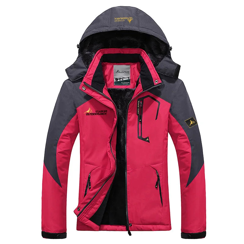 Women's Winter Outdoor Jacket for Skiing Snowboarding Hiking Waterproof Warm Fleece Zipper Closure Casual Style Windproof