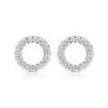 Fashion Circle Zircon Earrings Simple Diamond Stud Earrings for Women Girls