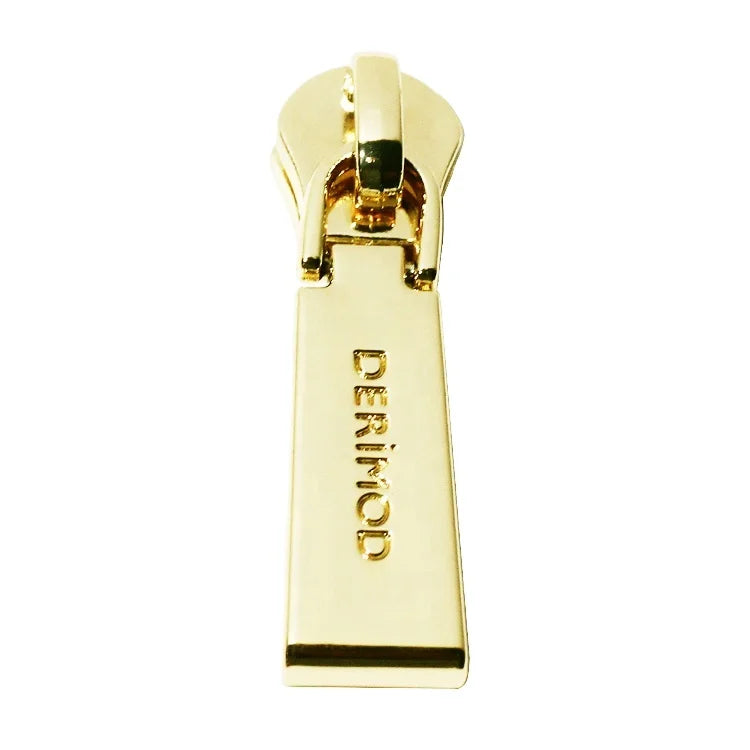 Gold Plated Purse Hardware Maker Customized Private Letter Engraving Metal Puller Slider Tags for Luggage