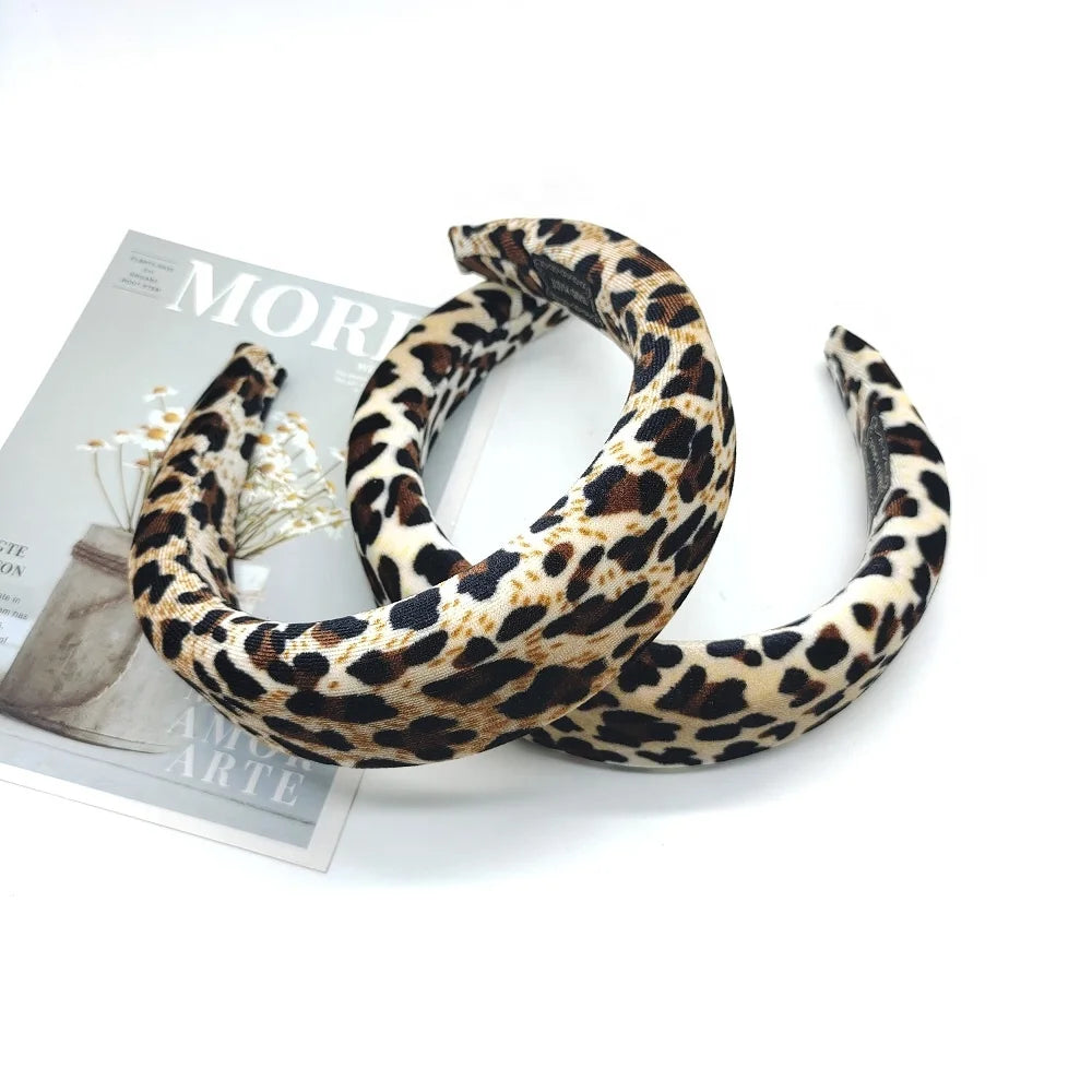 MIO Leopard Print Fabric Headband for Fashionable Girls Women Elastic Headbands Hair Decoration