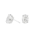 Wholesale 1Ct Oval Lab Grown Diamond Studs D IGI Diamond 18K White Gold Silver Plated Unisex Earrings Fine Jewellery