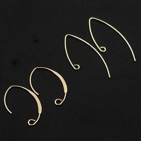 High Quality V Shape Real 14K Gold Filled Ear Wire for Jewelry Making Handmade DIY Earrings Accessories Hooks