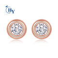 New Arrival Shiny Bowknot Jewelry Set CZ Accents Silver Adjustable Hypoallergenic Stud Earrings for Women