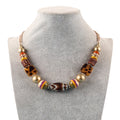 Vintage Luxury Jewelry Retro Chic Choker Leopard Print Bead Gold Beads Mixed Party Necklace Women Jewelry