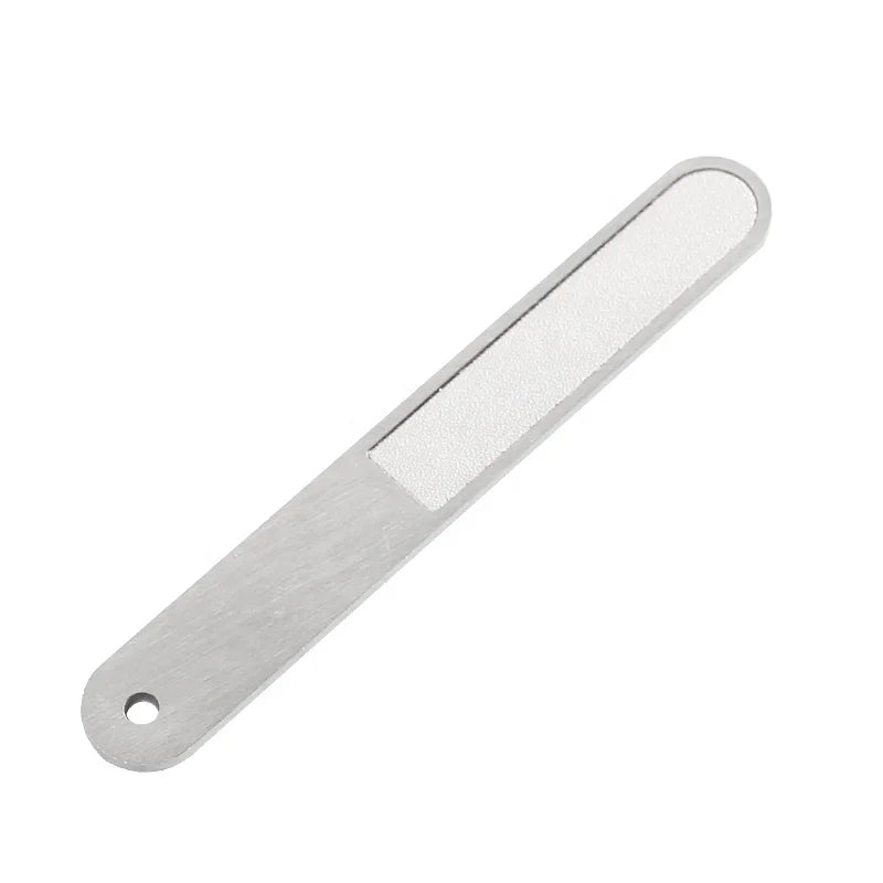 Professional Double Sided Stainless Steel Nail Files Straight Fingernail Toenail Buffer Reusable Women Men-for Salon Home Travel