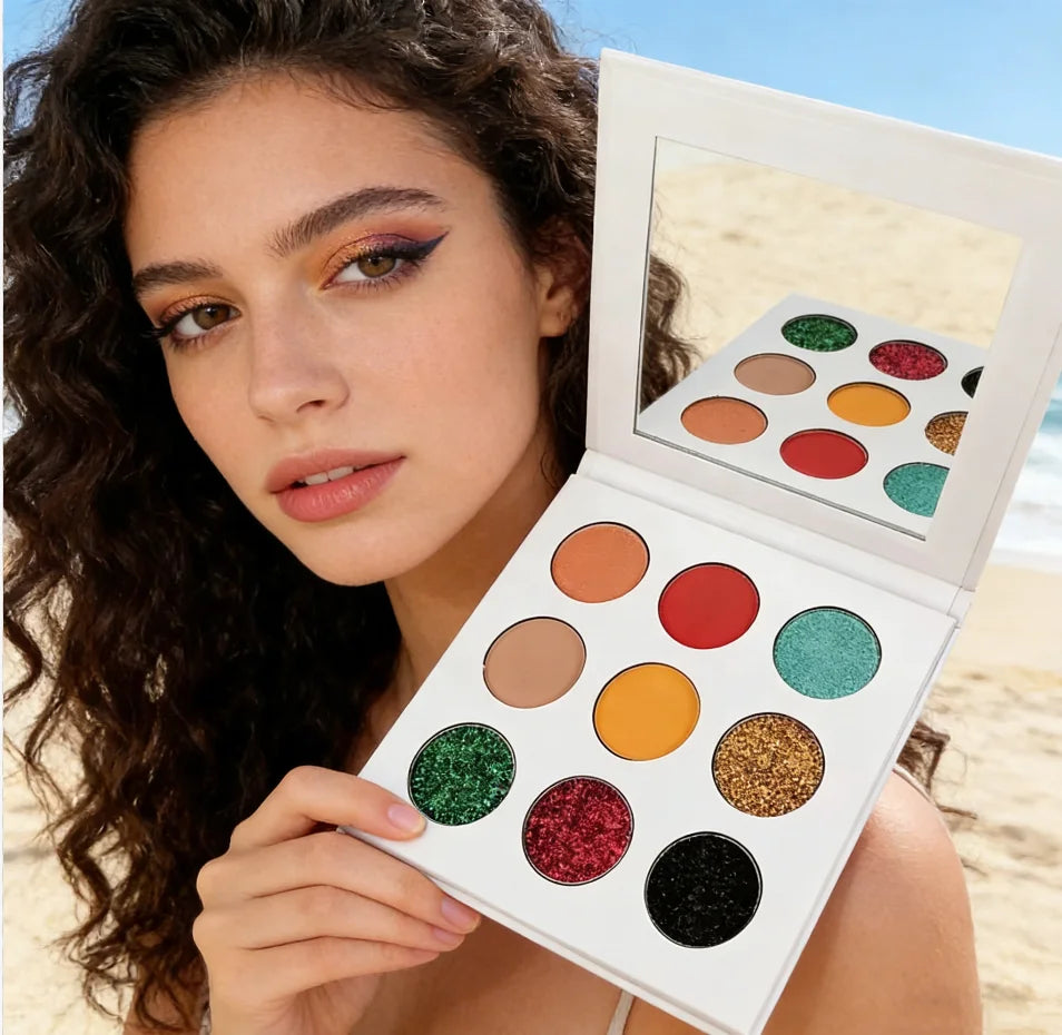 Low MOQ 9 Colors Eyeshadow Palette OEM ODM Private Label Waterproof Long Wear Eye Makeup