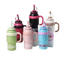 Portable 1000ml Water Insulated Stainless Steel Mug with Handle and Straw High-ValueInsulated Water Bottle Cup
