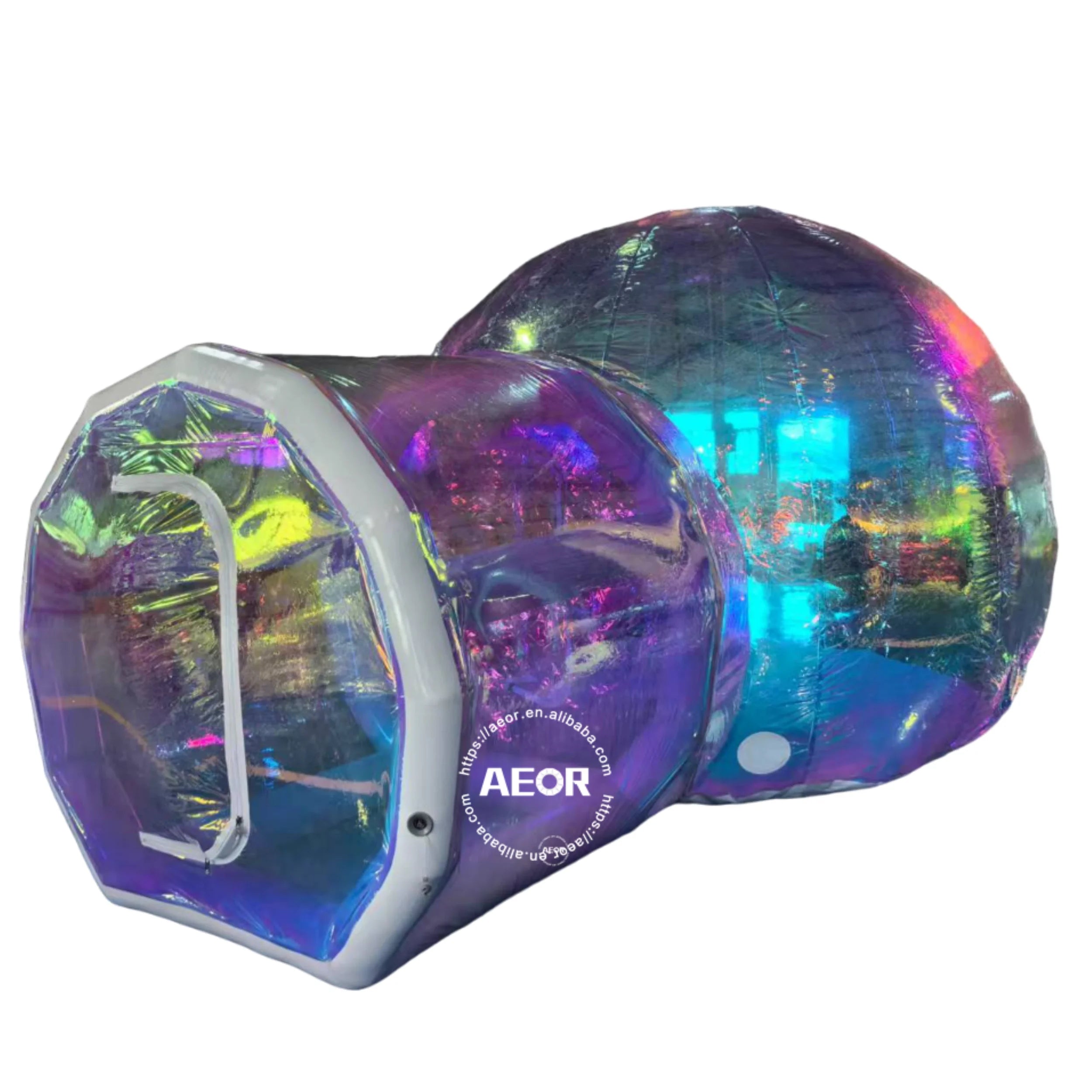 Outdoor Giant Iridescent Inflatable Crystal Dome Bubble Tent Inflatable Bubble Tent With Balloons Inflatable Bubble House