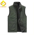 Fengway Puffer Jacket Men Custom Plus Size Men's Puffer Vest Outdoor Fishing Bubble Vest Winter Warm Fleece Waistcoat for Men
