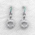Sterling Silver 5*5mm Semi Mount Stud Eardrops Empty Frame Support Blank Setting S925 Base Without Center Stone DIY for Inlay