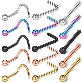 Fashion Surgical Stainless Steel Ball Nose Stud 20G Titanium Simple Design Septum Nose Ring Piercing Jewelry