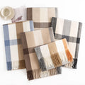 Wholesale Classic Plaid Winter Warm Tartan Cashmere Scarf for Women Large Blanket Wrap Shawl Soft Scarf