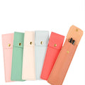 Custom Snap-button Pu Leather Pen Holder Simple Pencil Pen Case Protective Sleeve Cover for Students