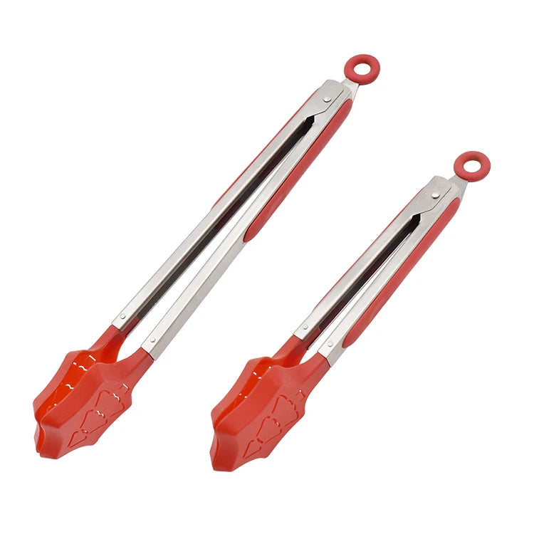 Food Grade PP Christmas Series Stainless Steel Handle Cooking Tool Set Kitchen Household Tong BBQ Steak Beef Clip