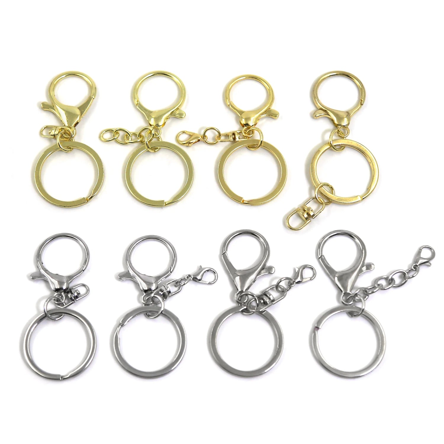 DIY Vintage Key Accessories Pendant Swivel Buckles Lobster Clasp Iron Metal Gold Key Rings Chains