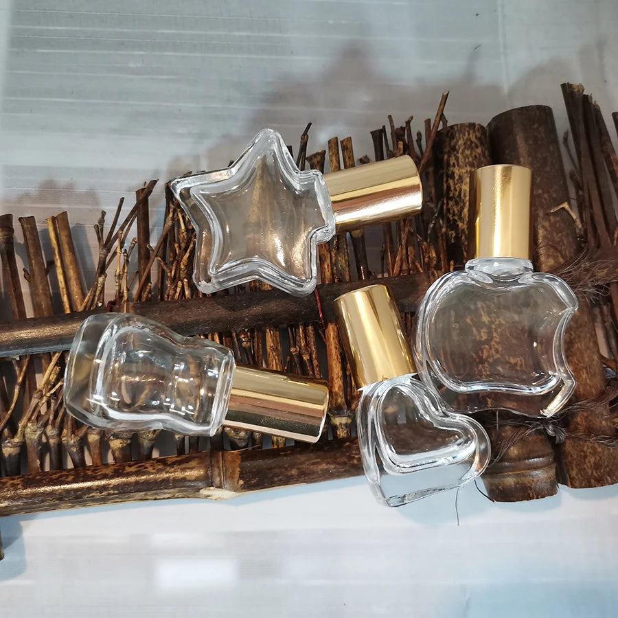 Special Geometric Design Screen Printed Clear Glass Roller Bottle 3ml 6ml 8ml 10ml Small Perfume & Essential Oil for Screw Cap