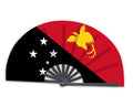 New Product Customized National Country Flag Papua New Guinea Folding Bamboo Hand Held Fan