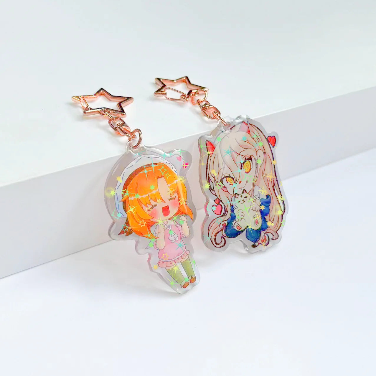 Free Sample Acrylic Charm Custom Hologram Promotional Gift. Acrylic Keychain