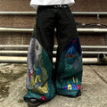 Custom Men's High Waist Baggy Jeans Wide Leg Jeans Pants for Men Streetwear Designer Baggy Denim Jeans Embroidered